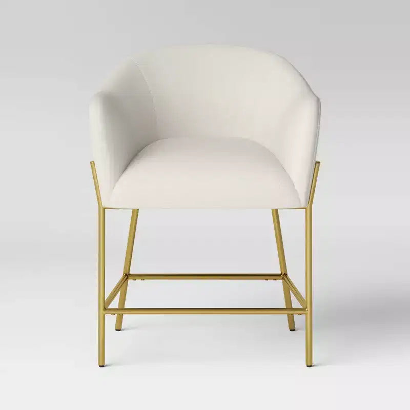 Tabouret de bar Gladden hauteur comptoir : Rembourré, pieds en laiton, coussiné - Threshold™