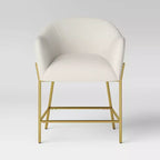 Tabouret de bar Gladden hauteur comptoir : Rembourré, pieds en laiton, coussiné - Threshold™
