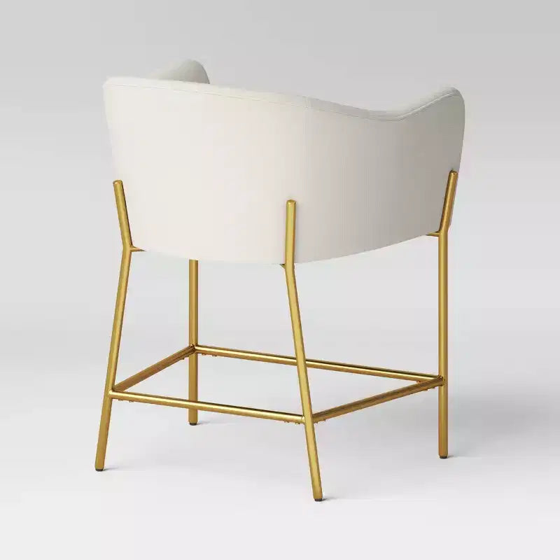 Tabouret de bar Gladden hauteur comptoir : Rembourré, pieds en laiton, coussiné - Threshold™