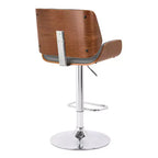 Tabouret de bar contemporain pivotant Eloise gris/chrome - Armen Living