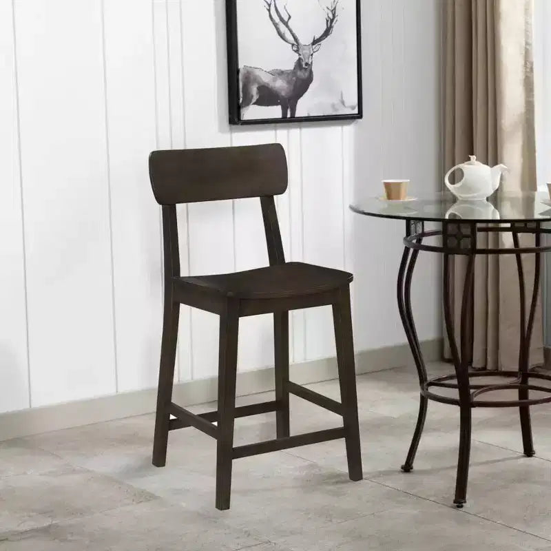 Tabouret de bar à hauteur de comptoir en bois Boraam Torino, fini carbonite