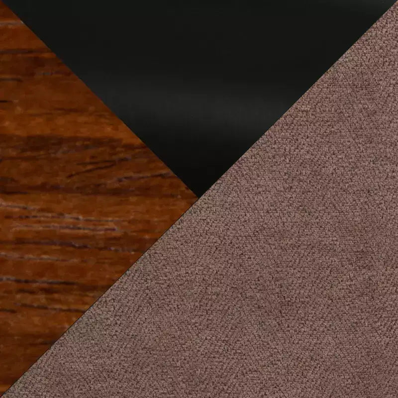 LumiSource Ensemble de 2 tabourets de bar hauteur comptoir Hank Bois de noyer/Tissu marron