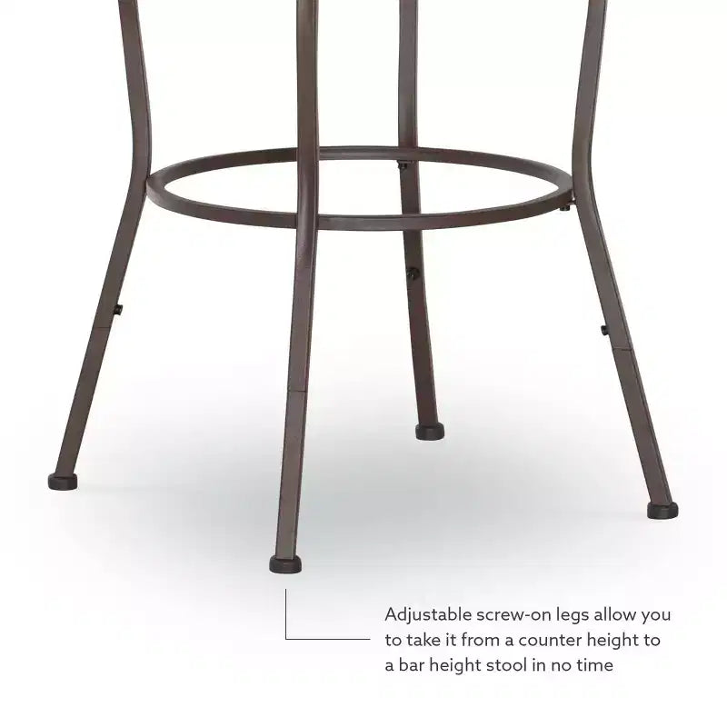 Linon Ensemble de 3 tabourets réglables Teagan marron foncé : Rembourré, revêtement en poudre, sièges pour îlot de cuisine