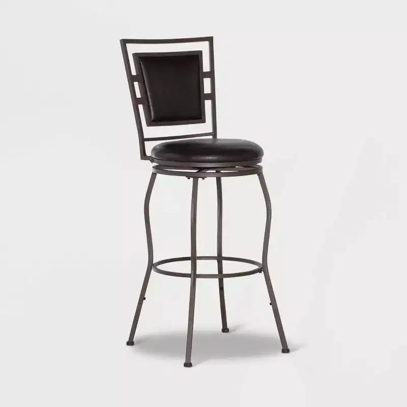 Linon Ensemble de 3 tabourets réglables Teagan marron foncé : Rembourré, revêtement en poudre, sièges pour îlot de cuisine