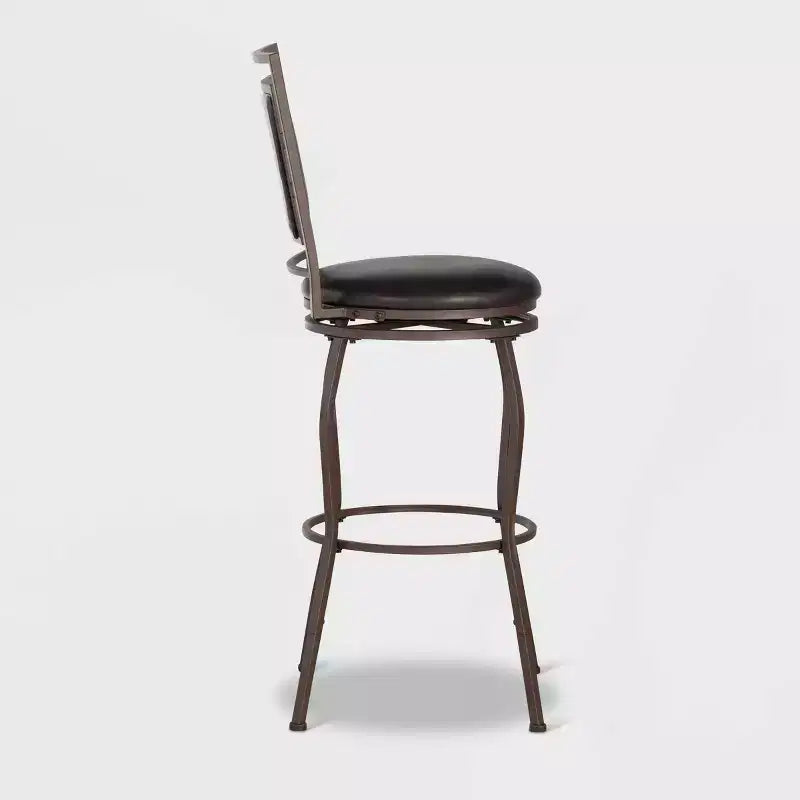 Linon Ensemble de 3 tabourets réglables Teagan marron foncé : Rembourré, revêtement en poudre, sièges pour îlot de cuisine