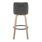 LumiSource Lot de 2 tabourets de bar Hannah Bois blanchi/PU gris foncé