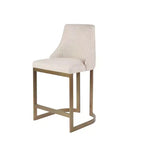 Tabouret de bar rembourré Madison Park Thornton de 66 cm avec base en métal, crème