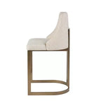 Tabouret de bar rembourré Madison Park Thornton de 66 cm avec base en métal, crème