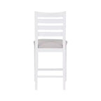 Lot de 2 tabourets de bar à hauteur de comptoir Flynn avec dossier échelle, rembourrés blanc - Linon : Aucun assemblage, Hêtre massif