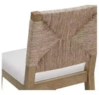 Lot de 2 tabourets de bar Nathan James Beacon en jonc de mer, hauteur comptoir, boucle crème