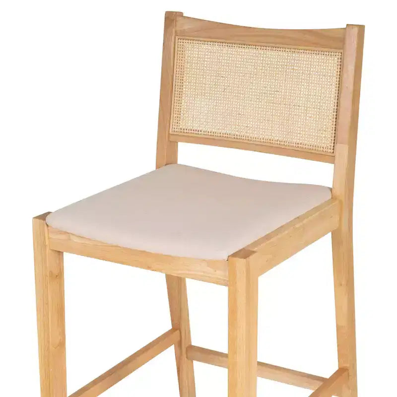 Lot de 2 tabourets de bar Bessie en rotin naturel Powell