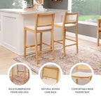 Lot de 2 tabourets de bar Bessie en rotin naturel Powell