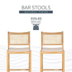 Lot de 2 tabourets de bar Bessie en rotin naturel Powell