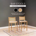 Lot de 2 tabourets de bar Bessie en rotin naturel Powell