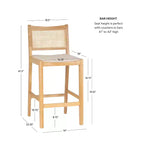 Lot de 2 tabourets de bar Bessie en rotin naturel Powell
