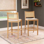 Lot de 2 tabourets de bar Bessie en rotin naturel Powell