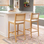 Lot de 2 tabourets de bar Bessie en rotin naturel Powell