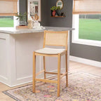 Lot de 2 tabourets de bar Bessie en rotin naturel Powell