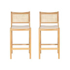 Lot de 2 tabourets de bar Bessie en rotin naturel Powell