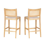 Lot de 2 tabourets de bar Bessie en rotin naturel Powell