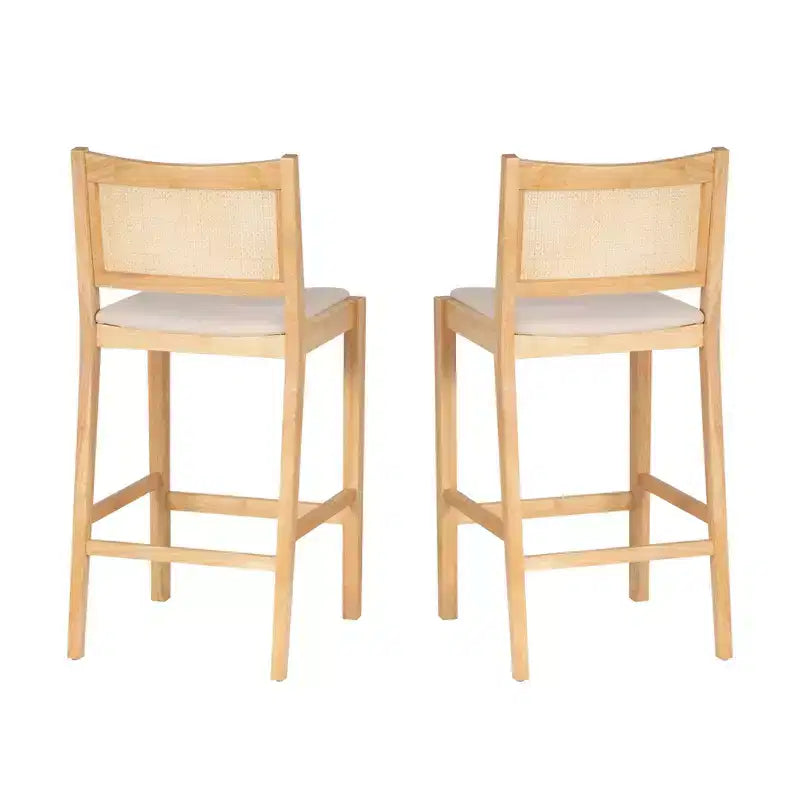 Lot de 2 tabourets de bar Bessie en rotin naturel Powell