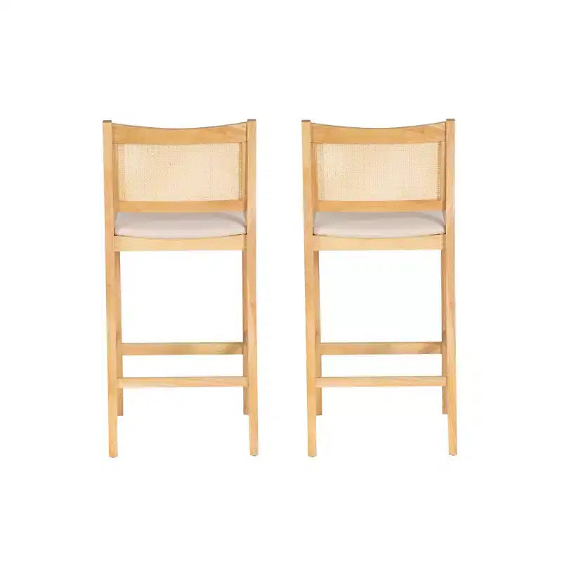Lot de 2 tabourets de bar Bessie en rotin naturel Powell