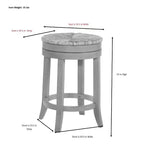 Tabouret de bar pivotant 24" Leif Rush Seat de Carolina Living, noir : Bois massif, siège en jonc tressé, sans accoudoirs