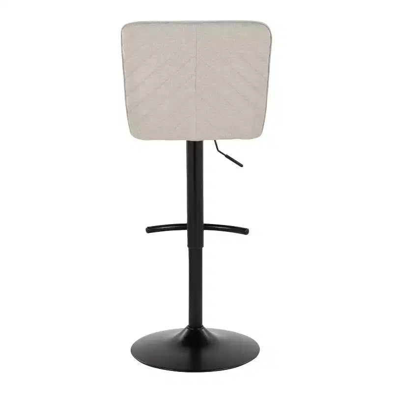LumiSource Lot de 2 tabourets de bar réglables Henry en métal noir et tissu beige