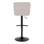 LumiSource Lot de 2 tabourets de bar réglables Henry en métal noir et tissu beige