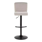 LumiSource Lot de 2 tabourets de bar réglables Henry en métal noir et tissu beige
