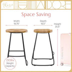Tabouret de bar Mason hauteur comptoir naturel - Adore Decor