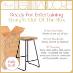 Tabouret de bar Mason hauteur comptoir naturel - Adore Decor