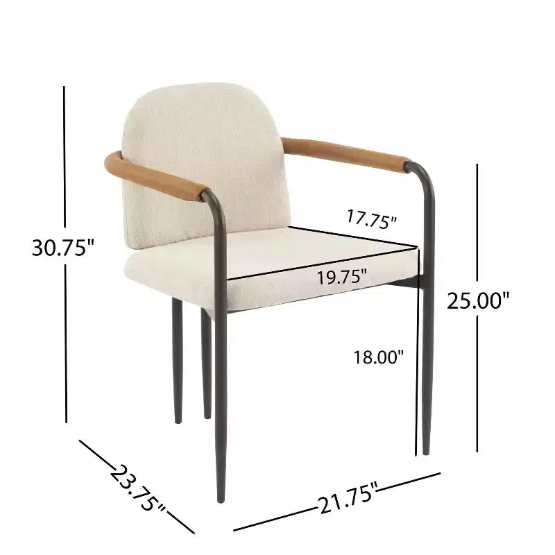 Christopher Knight Home Lot de 2 chaises de salle à manger modernes rembourrées Jeremiah avec cadre en fer beige/expresso