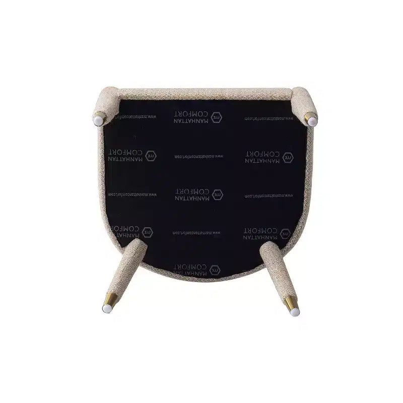 Manhattan Comfort Lot de 2 Chaises de Salle à Manger Rembourrées Modernes en Tweed Aspen Poussière d'Or