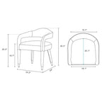 Manhattan Comfort Lot de 2 Chaises de Salle à Manger Rembourrées Modernes en Tweed Aspen Poussière d'Or