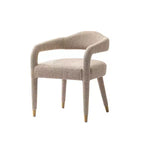 Manhattan Comfort Lot de 2 Chaises de Salle à Manger Rembourrées Modernes en Tweed Aspen Poussière d'Or
