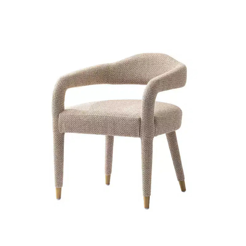 Manhattan Comfort Lot de 2 Chaises de Salle à Manger Rembourrées Modernes en Tweed Aspen Poussière d'Or