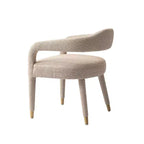 Manhattan Comfort Lot de 2 Chaises de Salle à Manger Rembourrées Modernes en Tweed Aspen Poussière d'Or