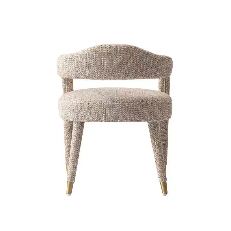 Manhattan Comfort Lot de 2 Chaises de Salle à Manger Rembourrées Modernes en Tweed Aspen Poussière d'Or