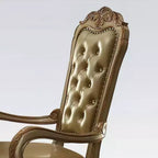 2 chaises 25" Dresden en PU blanc cassé/patine dorée - Acme Furniture