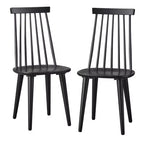 angelo:HOME Set of 2 Hermosa Modern Farmhouse Solid Wood Spindle Dining Chair Black
