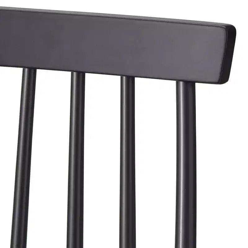 angelo:Ensemble de 2 chaises de salle à manger Hermosa en bois massif et à barreaux, style moderne champêtre, noires