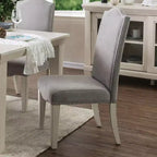 Set of 2 Ramond Transitional Side Chairs: Nailhead Trim, Cushioned, Wood Legs - HOMES: Inside + Out