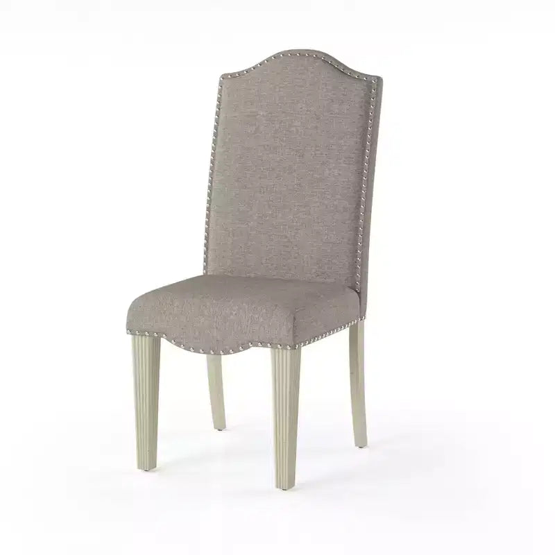 Lot de 2 chaises d'appoint de transition Ramond : cloutées, capitonnées, pieds en bois - HOMES: Inside + Out