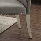 Lot de 2 chaises d'appoint de transition Ramond : cloutées, capitonnées, pieds en bois - HOMES: Inside + Out