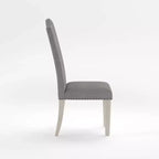 Lot de 2 chaises d'appoint de transition Ramond : cloutées, capitonnées, pieds en bois - HOMES: Inside + Out