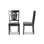 Lot de 2 chaises de salle à manger Gervais en bois marron – Baxton Studio : revêtement polyester, nettoyage ciblé, sans accoudoirs