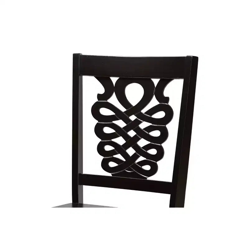 Lot de 2 chaises de salle à manger Gervais en bois marron – Baxton Studio : revêtement polyester, nettoyage ciblé, sans accoudoirs