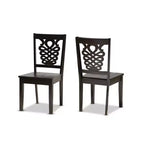 Lot de 2 chaises de salle à manger Gervais en bois marron – Baxton Studio : revêtement polyester, nettoyage ciblé, sans accoudoirs