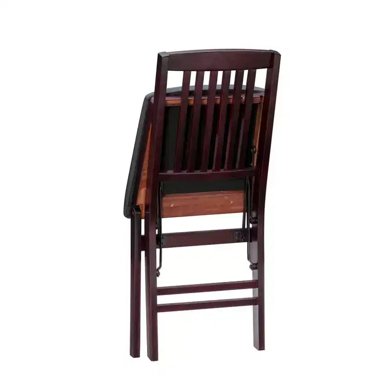 Lot de 2 chaises pliantes Triena Mission Back en similicuir espresso - Linon : Structure en bois d'hévéa, Aucun assemblage requis, Nettoyage des taches